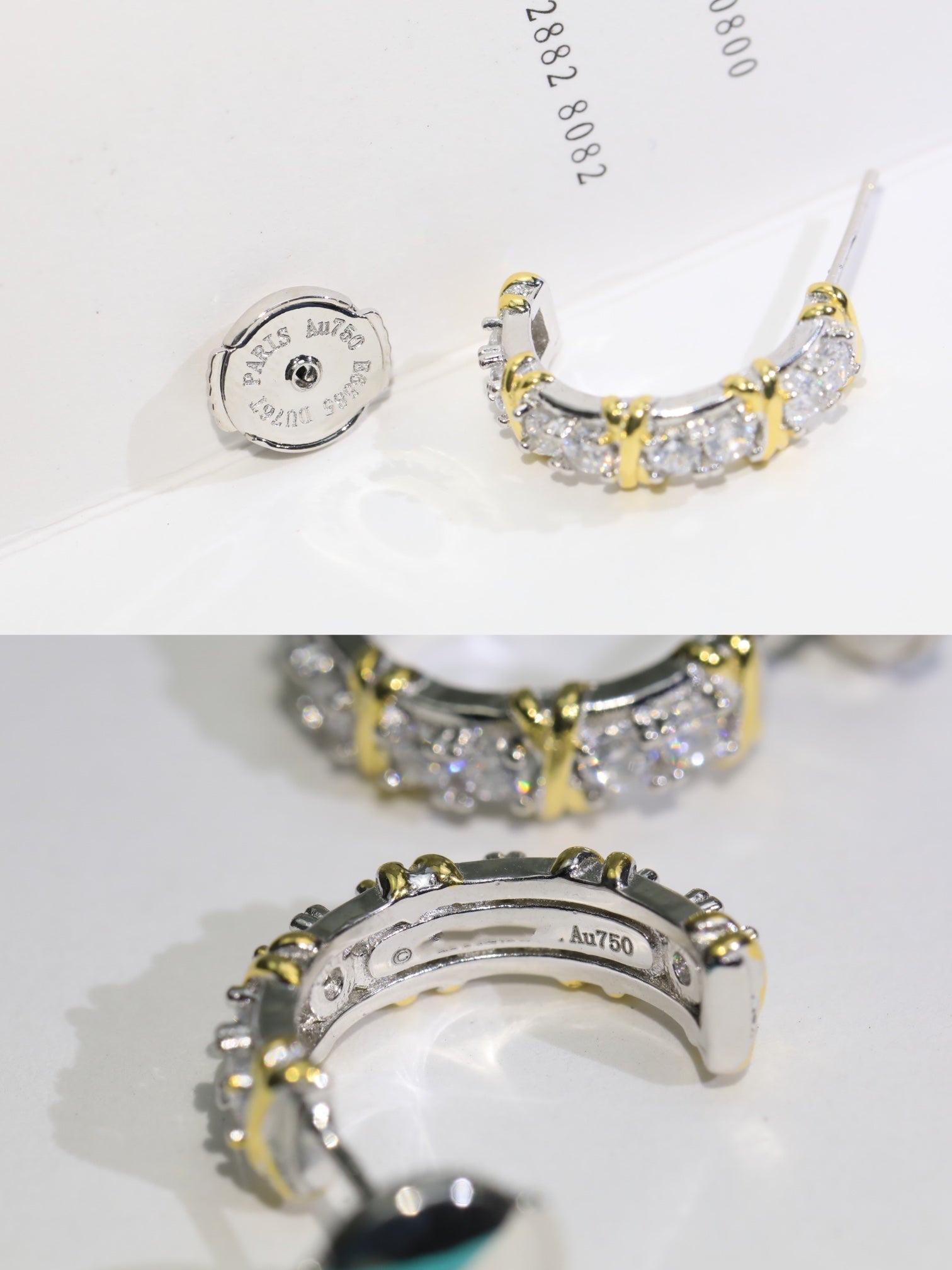 Tiffany Twenty Stone Hoop Gold Earrings