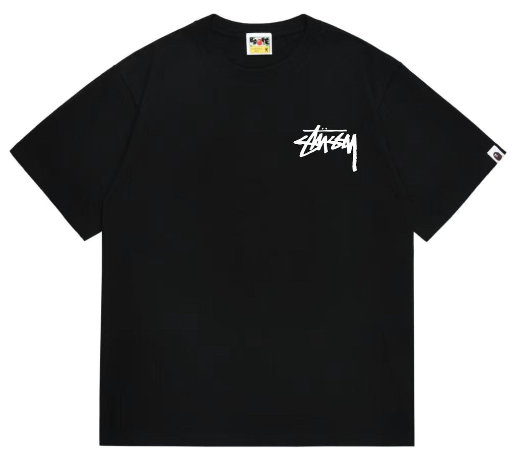 BAPE Stussy-Style Ape Graphic T-Shirt — front