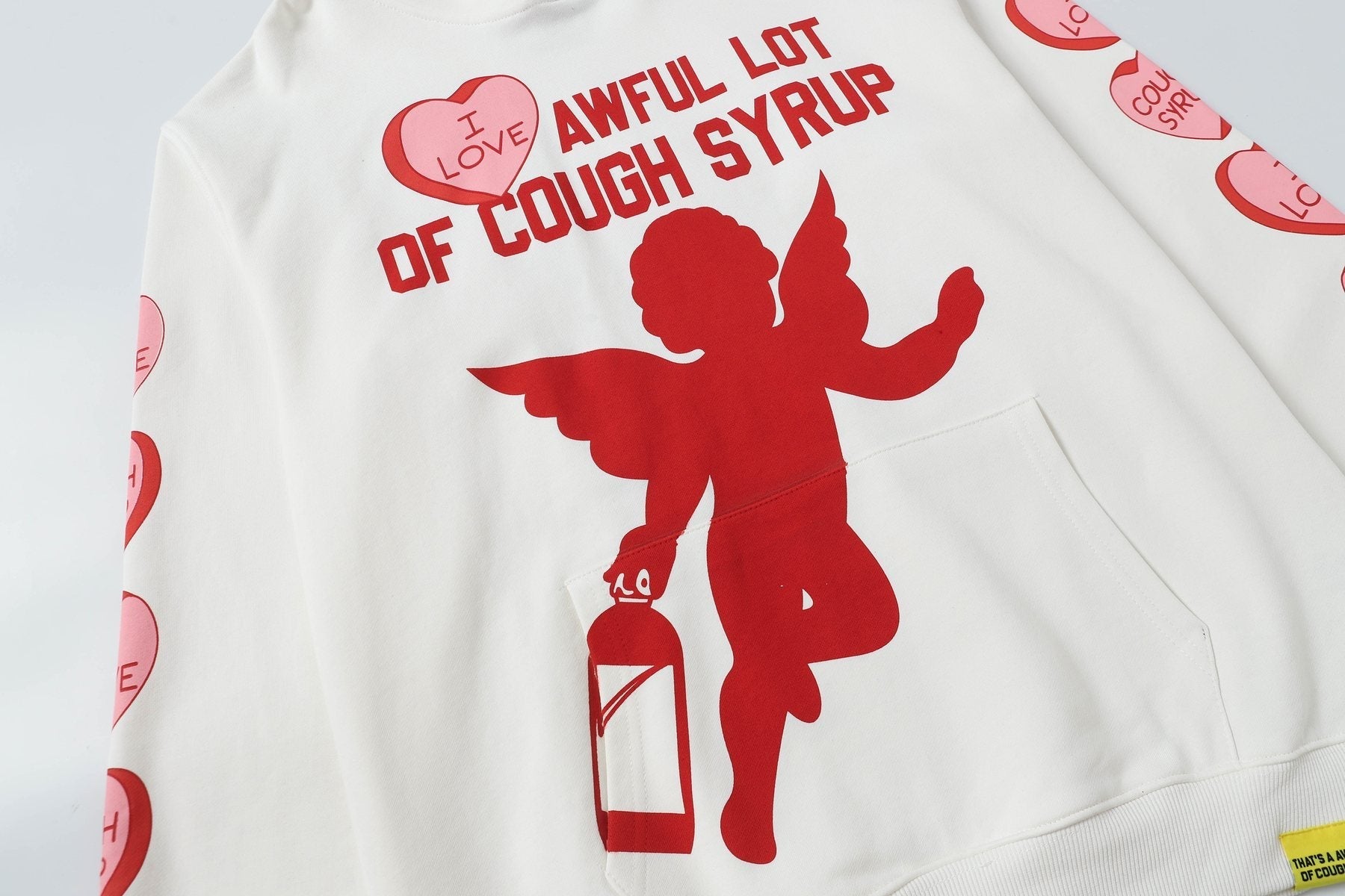 THAT'S A AWFUL LOT OF COUGH SYRUP Angel Tears Graphic Hoodie — detail