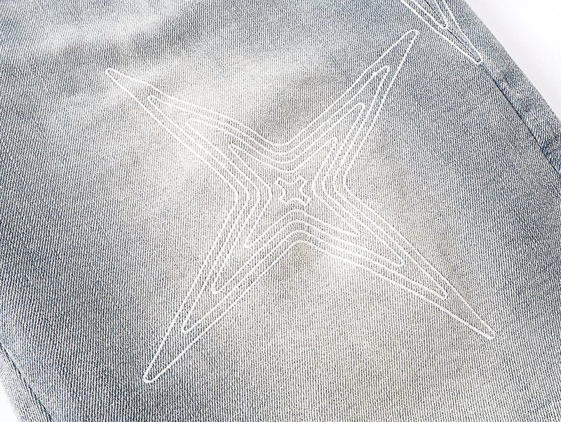 Purple Brand Star Graphic Denim Shorts — detail