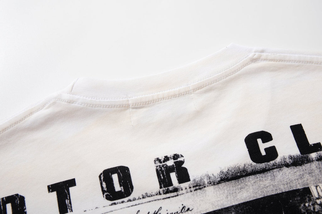 MAJESTIK Distressed Rhinestone Graphic T-Shirt — detail