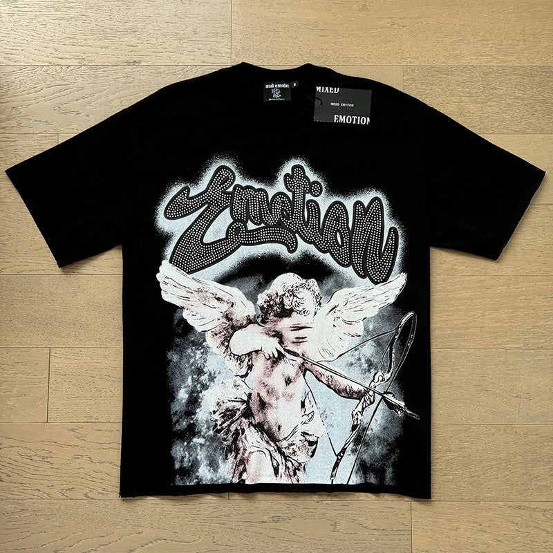 Mixed Emotion Angel Graphic Short-Sleeve T-Shirt — front
