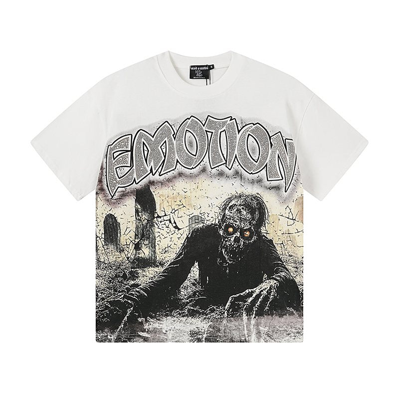 MIXED EMOTION White Graphic Short-Sleeve T-Shirt — hero
