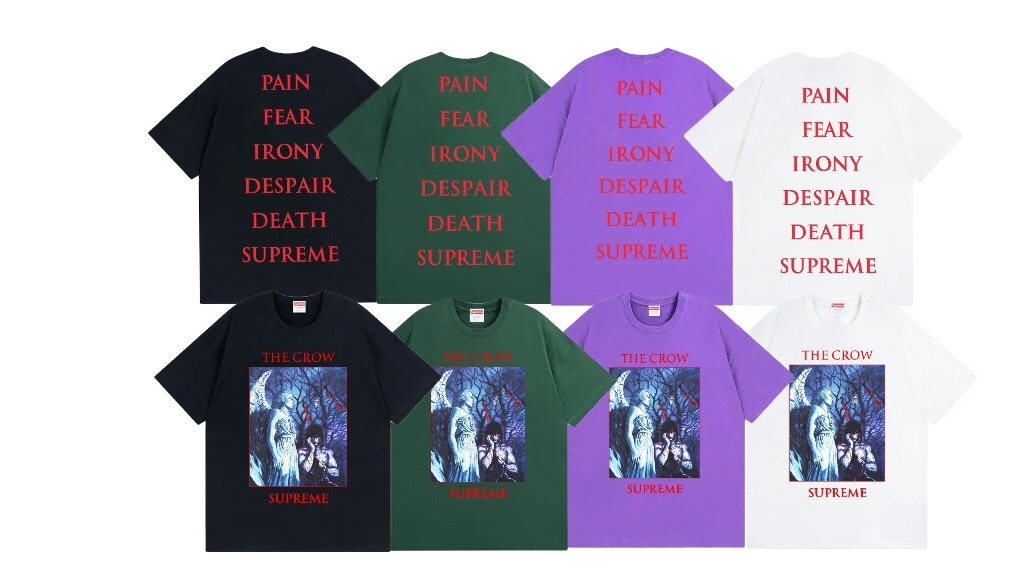 Supreme Crow Angel & Demon Graphic Short-Sleeve T-Shirt — comparison