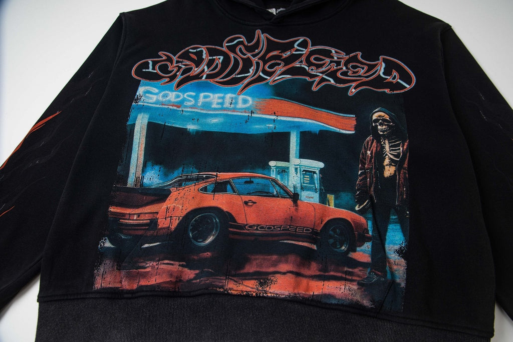 Godspeed Out of Many One Car Graphic Hoodie — detail