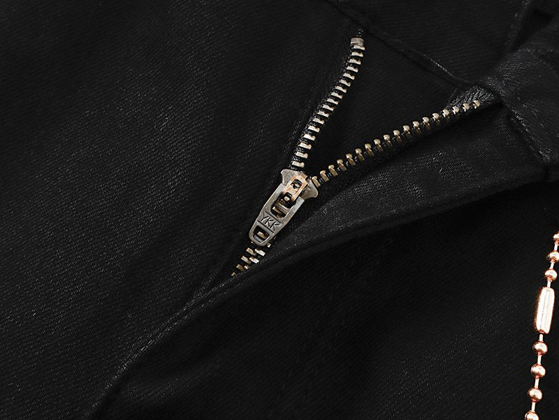 VALABASAS V005 Distressed Black Jeans — detail